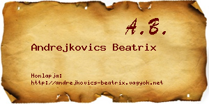 Andrejkovics Beatrix névjegykártya